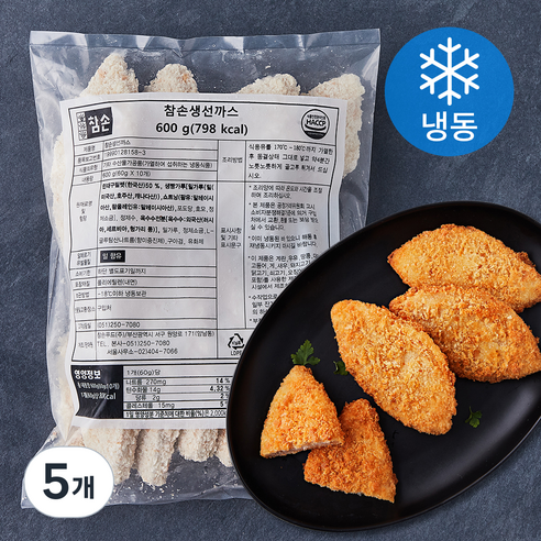 참손 생선까스 10개입 (냉동), 600g, 5개