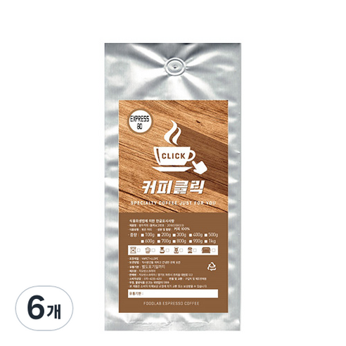 커피클릭 EXPRESS 80 분쇄 커피, 에스프레소, 200g, 6개