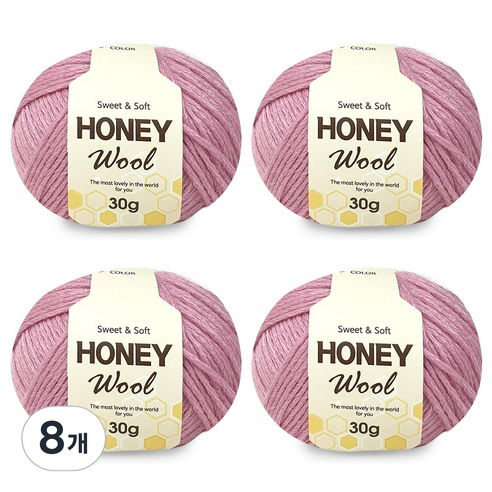니뜨 허니울 뜨개실 30g, 인디핑크, 8개