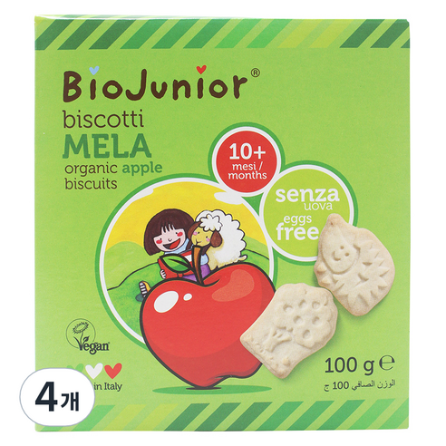 바이오주니어 유기농 사과 비스킷, 100g, 4개