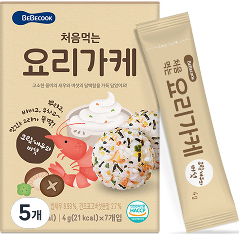 베베쿡 처음먹는 요리가케, 5개, 크림새우버섯, 28g