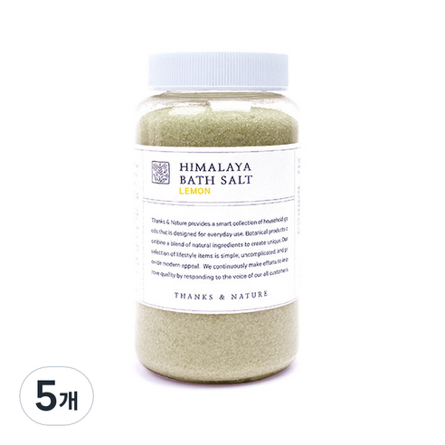 쌩스네이처 히말라야 바스솔트 레몬향, 1200g, 5개