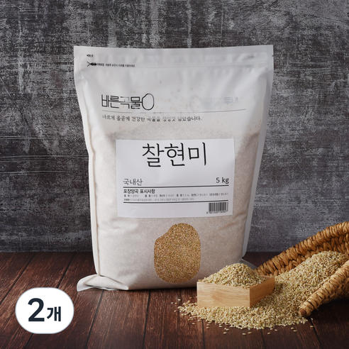 바른곡물 국산 찰현미, 5kg, 2개