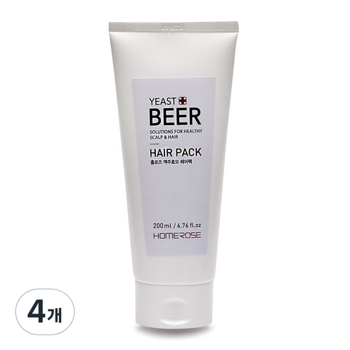 홈로즈 맥주효모 헤어팩, 200ml, 4개