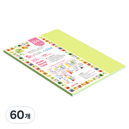 종이문화 SN 스타일리쉬 노멀 두꺼운 혼합색지 205g 05 Green Tone, 60개, B4