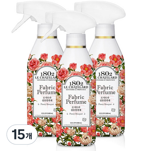 르샤트라1802 섬유탈취제 피오니부케 본품, 400ml, 15개, 피오니 부케