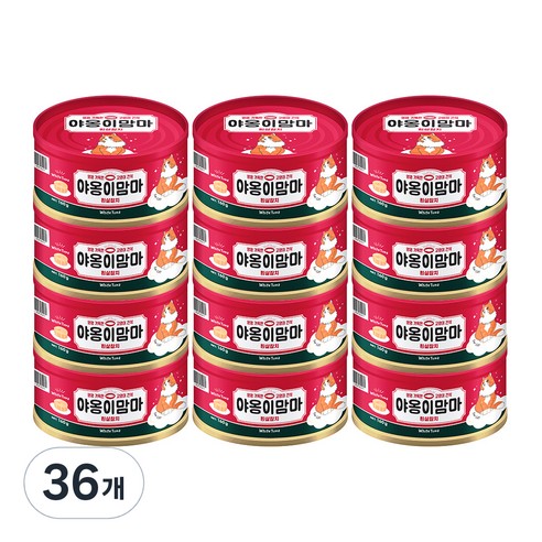 인터펫코리아 야옹이맘마 고양이 간식캔 160g, 흰살참치, 36개