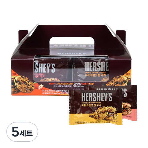 허쉬 베리 12g x 12p + 초콜릿 칩 쿠키 12g x 12p 버라이어티팩, 5세트