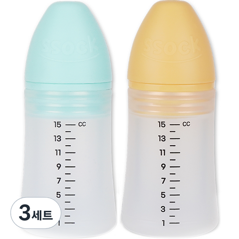 지엠팜 쏘옥 실리콘 투약병 민트+옐로우 2종 세트 15m, 3세트