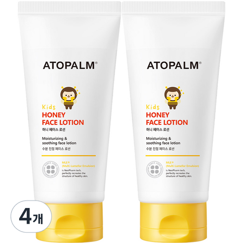 아토팜 아동용 허니 페이스 로션, 4개, 150ml