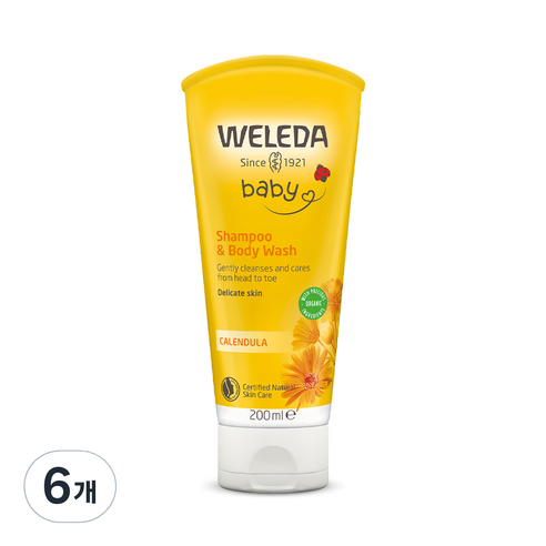 벨레다 카렌듈라 베이비 샴푸 앤 바디워시, 200ml, 6개