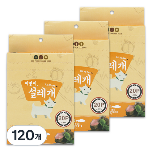 설레개 강아지간식, 연어맛, 300g, 6개