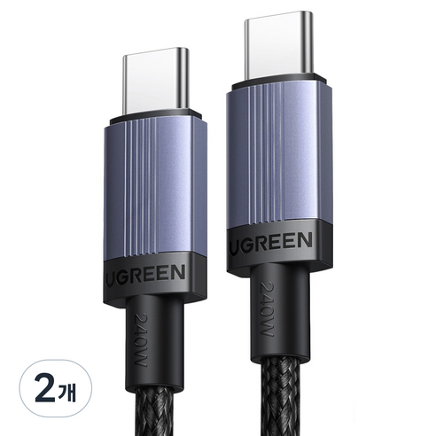 유그린 C타입-C타입 240W PD 3.1 고속충전케이블, 혼합색상, 2개, 0.5m