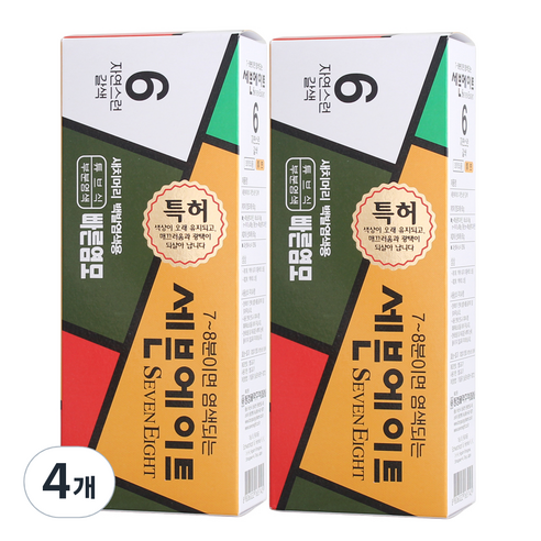 세븐에이트 새치 염색약, 6호 자연스런갈색, 4개