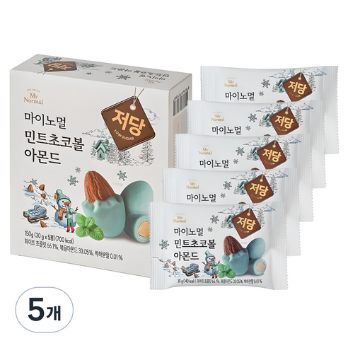 마이노멀 저당 민트초코볼 아몬드 5p, 150g, 5개