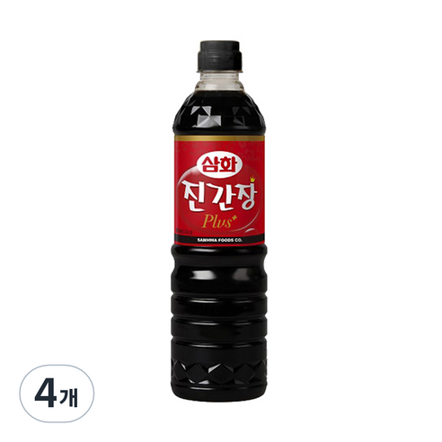 [삼화] 진간장 플러스, 900ml, 4개