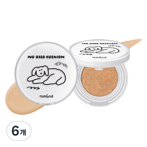 롬앤 이나피스퀘어 누 제로 쿠션 15g, 04 베이지23, 6개