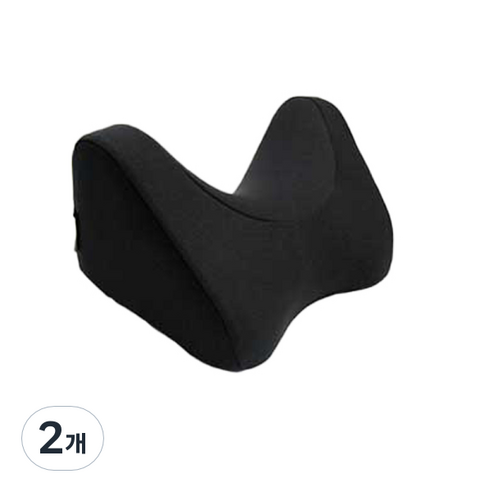 나만의차 U타입 메모리폼 차량용 목쿠션, 블랙, 2개