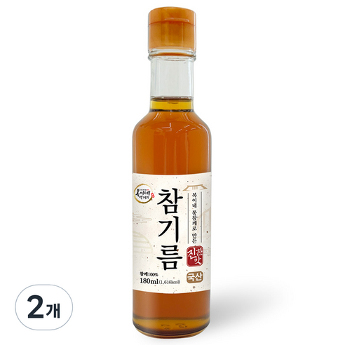 복이네먹거리 통깨로 만든 진한맛 국산 참기름, 2개, 180ml