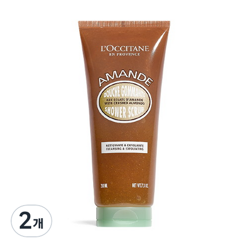 록시땅 아몬드 클렌징 앤 엑스폴리에이팅 샤워 스크럽, 200ml, 2개