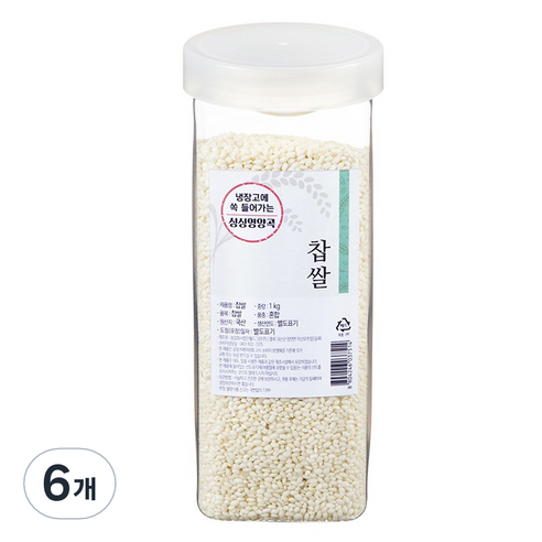 월드그린 싱싱영양통 찹쌀, 1kg, 6개