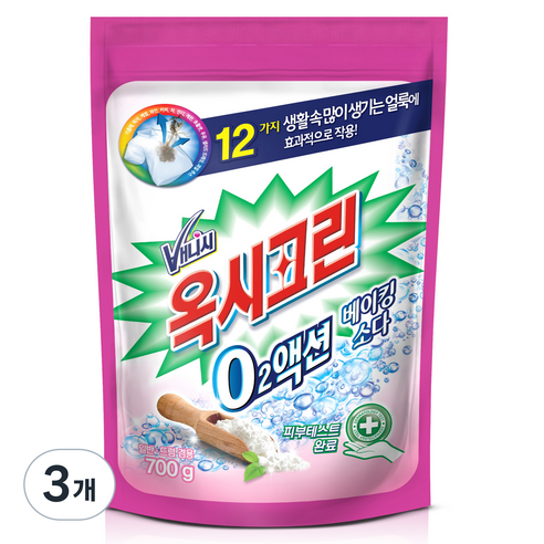오투액션 베이킹소다, 700g, 3개