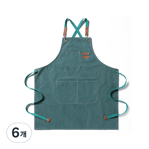 금깨비 바리스타 앞치마, 그린, 6개