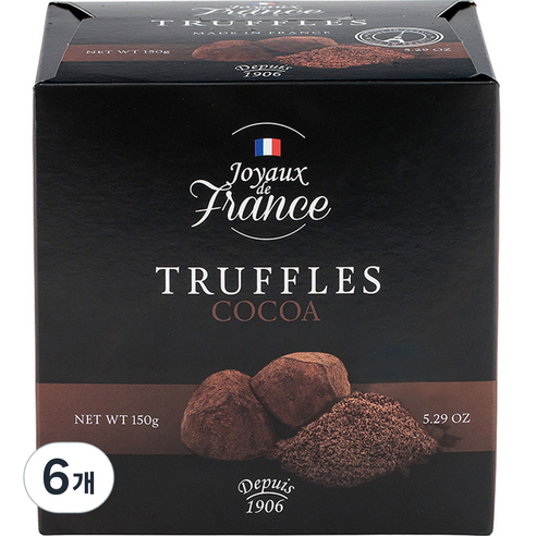 주와요드프랑스 나트라 코코아 트러플스 초콜릿, 150g, 6개