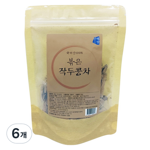 산해랑 수제방식 볶은 전통 작두콩차, 50g, 6개, 1개입