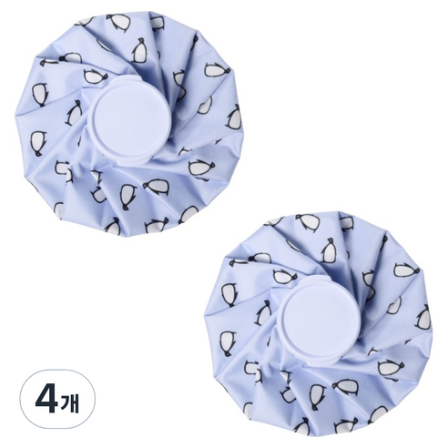 포근상점 방수 냉온 얼음 찜질 주머니 블루 팽귄 소(14.5cm), 4개