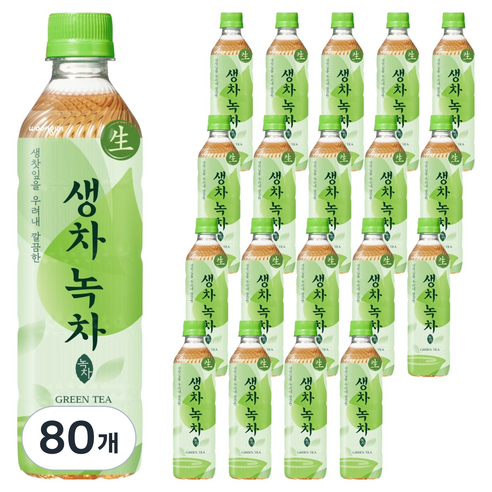 웅진 생차 녹차, 500ml, 80개