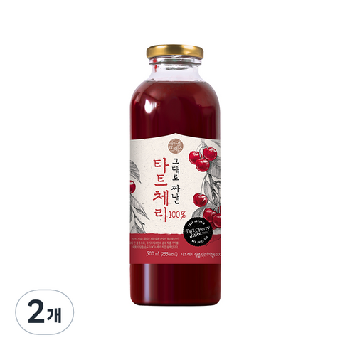 퓨어프레스 그대로 짜낸 타트체리 100%, 500ml, 2개  Best 5