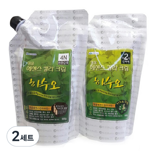 투에이산업 명품 에센스 칼라 크림 염색제 1제 500ml + 2제 500ml, 4N진한갈색, 2개