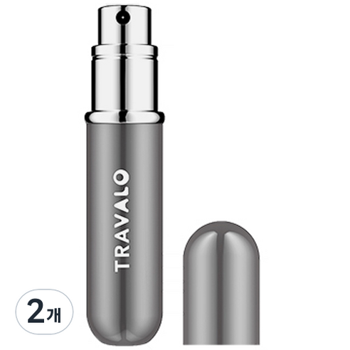 트라발로 클래식 뉴 펌핑식 충전 휴대용 향수공병 5ml, 티타늄, 2개
