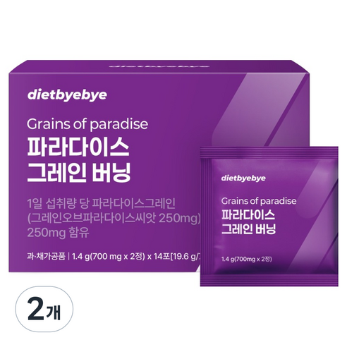 다이어트바이바이 파라다이스 그레인 버닝 14p, 19.6g, 2개