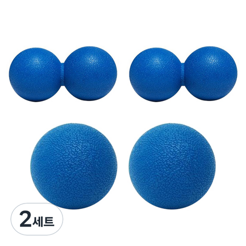 에어서핑 지압 마사지볼 싱글 2p + 땅콩 2p 세트, 블루, 2세트