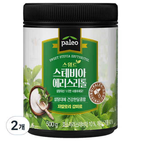 팔레오 스테비아 에리스리톨 저칼로리감미료, 2개, 500g