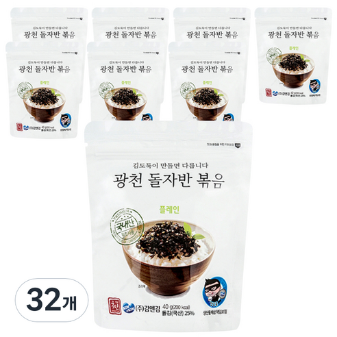 더국민 광천돌자반 플레인, 40g, 32개