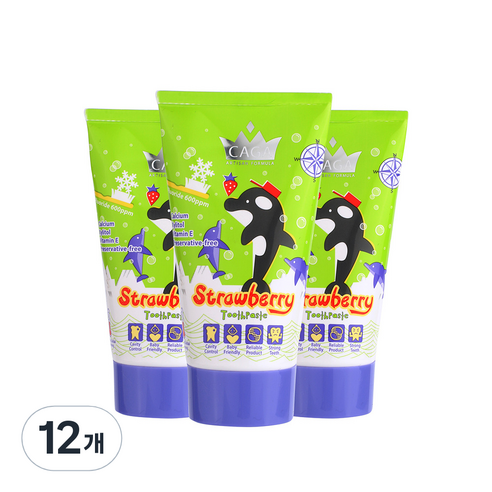 카가 저불소 어린이 치약 딸기, 50ml, 12개