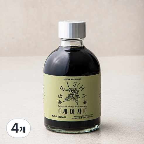 핸디엄 언더프레셔 콜드브루 원액 게이샤, 200ml, 4개