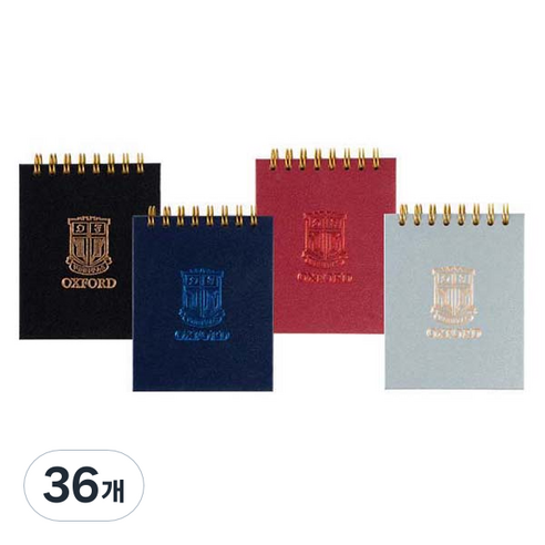 옥스포드 듀얼커버 수첩 상철 1 유선노트 80매, 랜덤발송, 36개