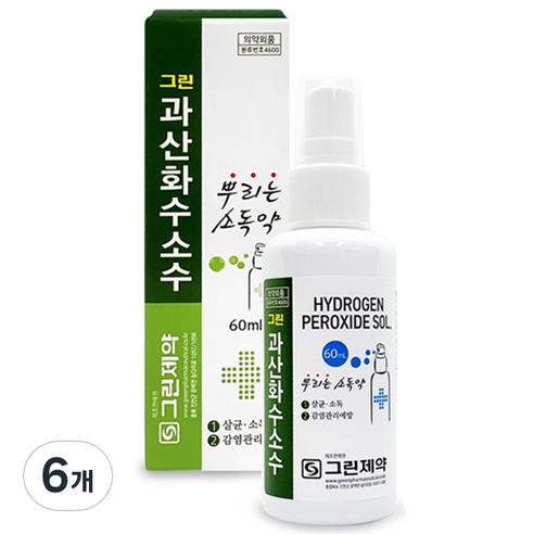 그린제약 과산화수소수 스프레이 60ml, 6개입