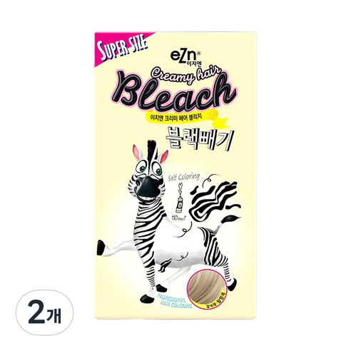 eZn 크리미 헤어블리치 블랙빼기 슈퍼사이즈 탈색제, 750g, 2개