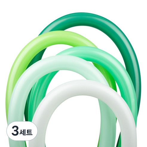 셈퍼텍스 요술풍선 5종 x 8p 세트 260s, 화이트, 파스텔메이트그린, 그린, 라임그린, 포레스트그린, 3세트