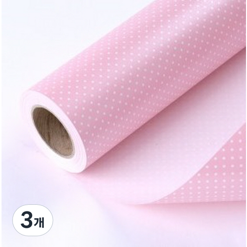 헬로우닝닝 종이 롤포장지 53cm x 9m, 펄도트 핑크(R170), 3개