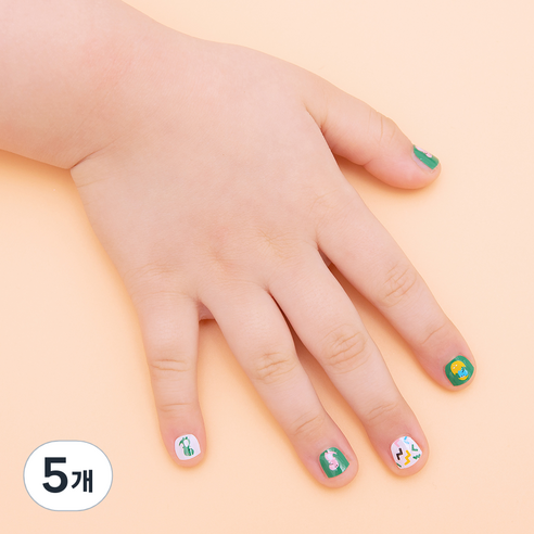 글로시블라썸 프린세스 젤리카 어린이 젤 네일 스트립, 쥬라기 프렌즈, 5개