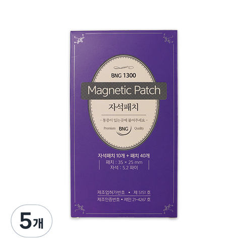 밴드골드 BNG 1300 가우스 근육통 패치, 5개