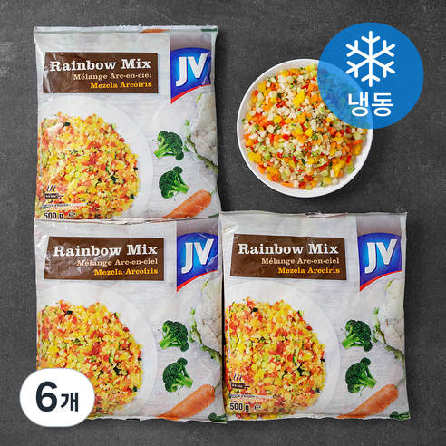 레인보우 믹스 손질채소 (냉동), 500g, 6개