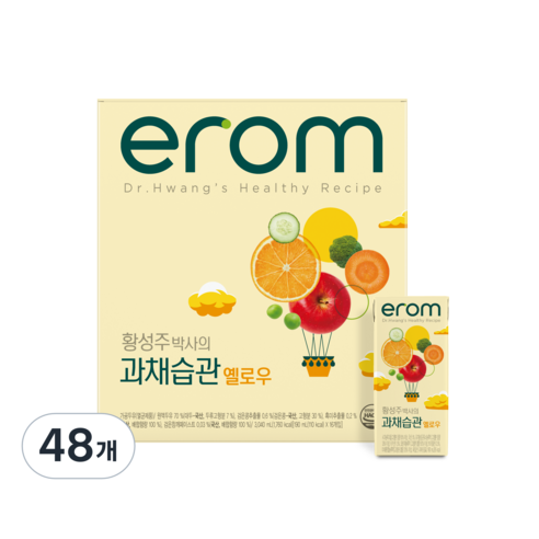 이롬 과채습관 옐로우, 190ml, 48개