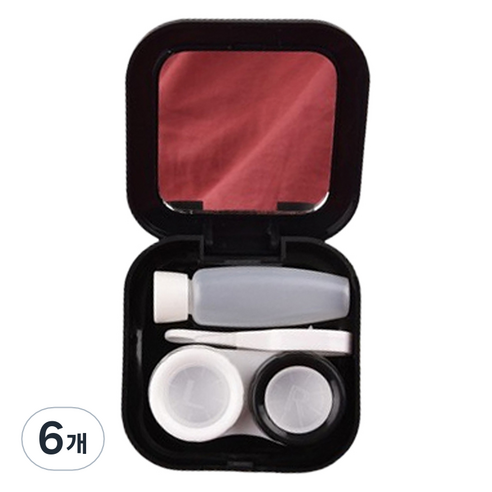 헬씨닷 깔끔 사각 칼라 렌즈통, 블랙, 6개